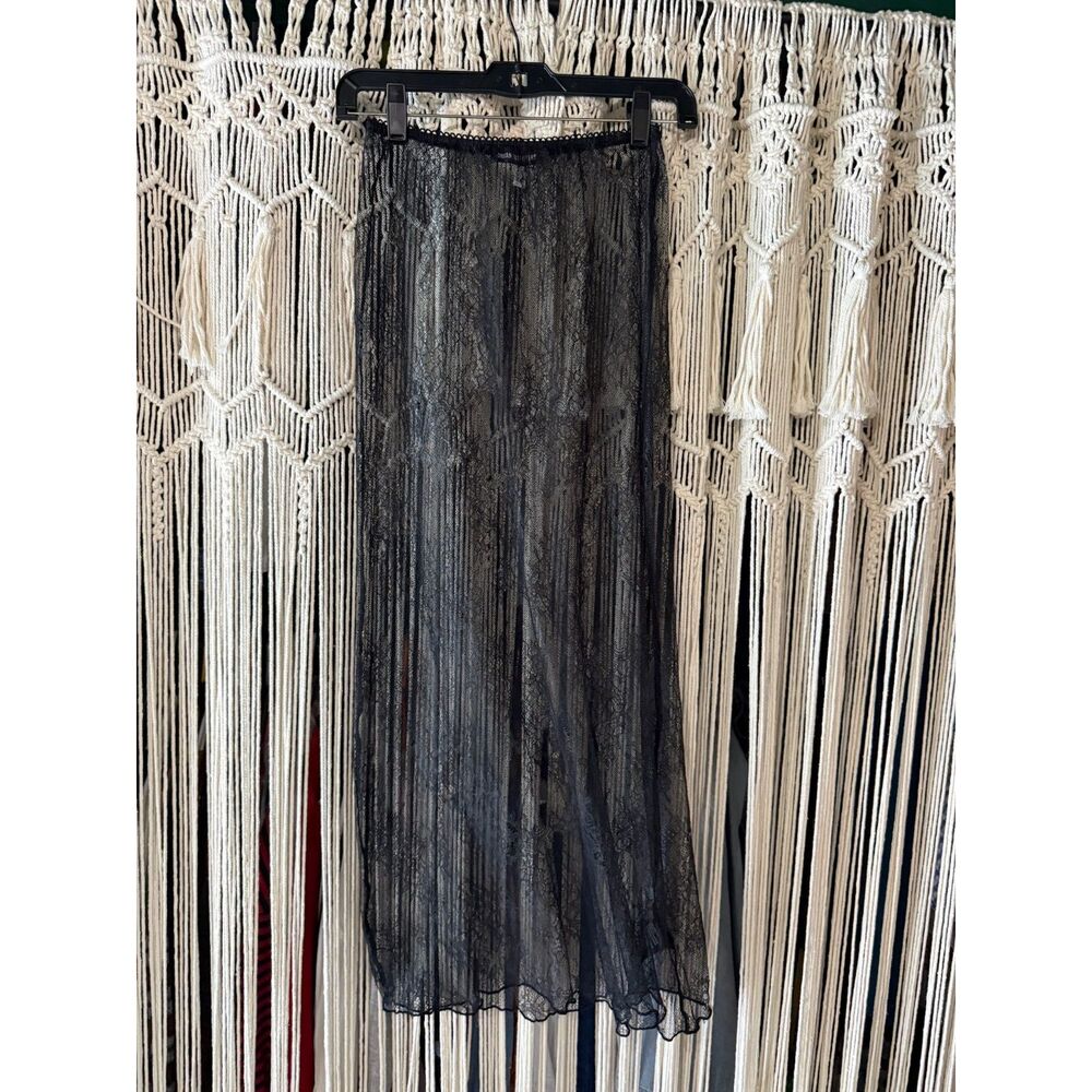 Urban Outfitters UO Jules Sheer Lace Midi Skirt in Black